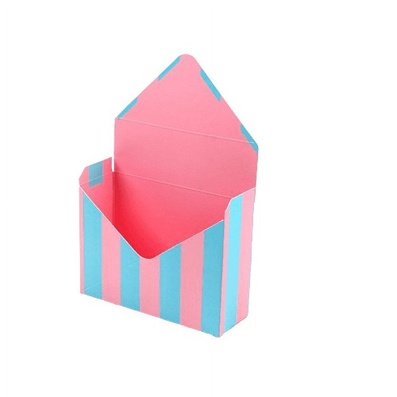 Zhuge gifts, flowers, gift box packaging paper, hand-held envelope flower box, accompanying hand gift flower arrangement, hand held flower basket foldable (pink and blue striped style)