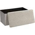 thumbnail image 5 of PINPLUS Folding Storage Ottoman Footstool,Long Shoes Bench,Velvet Footrest Stool Seat,Toy Storage Box with Lid for Living Room,Grey,30", 5 of 8