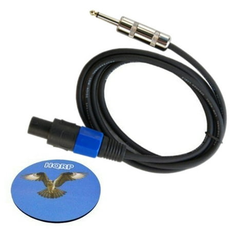 Peavey Power Amps - HQRP 6ft Speakon to 1/4-inch (6.35mm) TS Cable for Markbass Little Mark 250 / R500 Bass Amp Head ; MUSYSIC MU-8000 / SYS-2000 / SYS-4500 ; Peavey PV900 Power Amplifier Amp plus HQRP Coaster