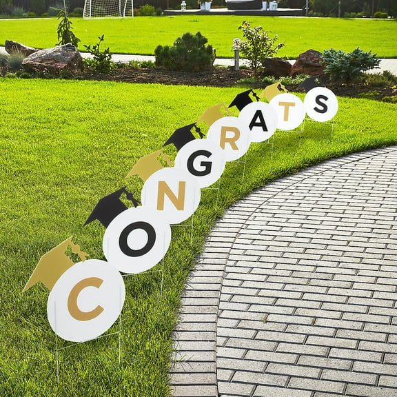 Congrats Graduation Sidewalk Signs, Party Decor, Graduation, 8 Pieces