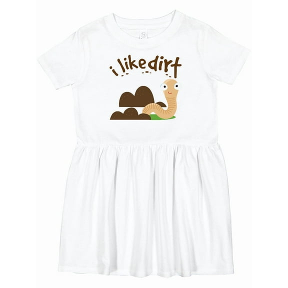 Inktastic I Like Dirt Earthworm Girls Toddler Dress