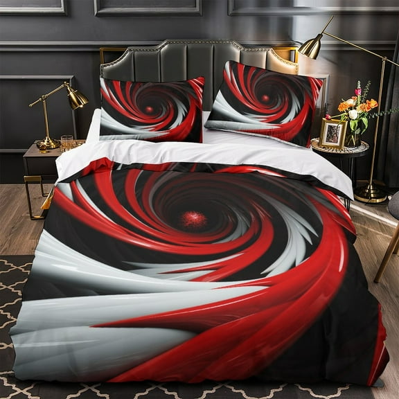 YJHDM Vortex Abyss Pattern Bedding Set 3D Duvet Cover Pillowcase 2/3pcs for Men and Boys Teens Room