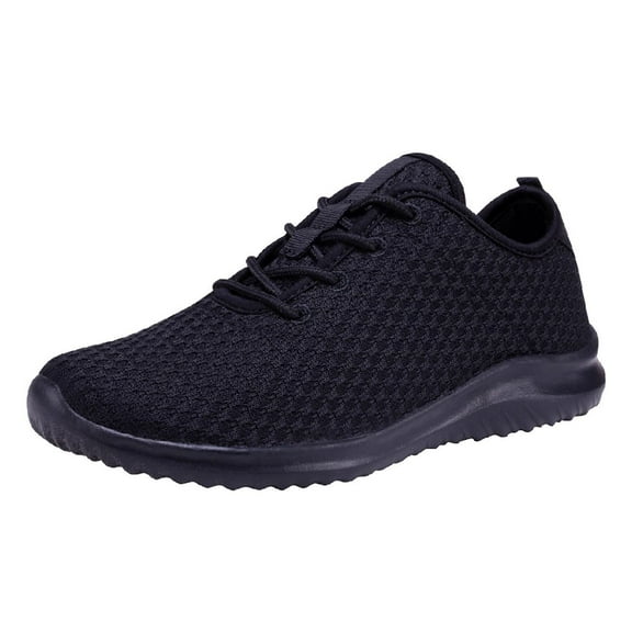 NEWMAL Women's Walking Shoes Comfy Casual Knit Sneaker （6 ALL BLACK）
