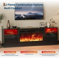thumbnail image 6 of 59" TV Stand & 24" 3 Sided Glass Electric Fireplace, 12 Colors LED Lights Flame, 750W/1500W for Max 65" TVs, 2 Tier Storage 2 Door Glass Cabinet, 6 of 7
