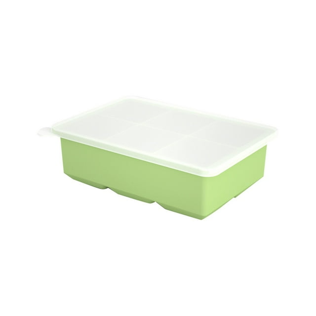 Binwennn Grands Glaçons pour avec Plateau à Glaçons en Silicone à 6 Compartiments avec Couvercle Machine à Glaçons Réutilisable pour Jus Boissons Café