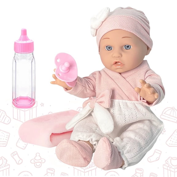 KOYPTL 12 Inch Simulation Reborn Baby Dolls for Toddlers Girls 2-3-6 Years Old,Realistic Newborn Baby Doll Set with Accessories for Kids 12-16-18 Months Christmas Birthday Holiday Gift Pretend Play