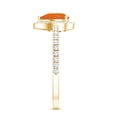 thumbnail image 4 of Rosec Jewels Fire Opal Teardrop Ring for Women with Diamond Halo - 5X7 mm (AAA Quality), 18K Yellow Gold, US 10.00, 4 of 10