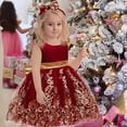 thumbnail image 4 of Vestido CMMCHAAH para niñas, Navidad, color burdeos, de 2 a 3 años, 4 of 5