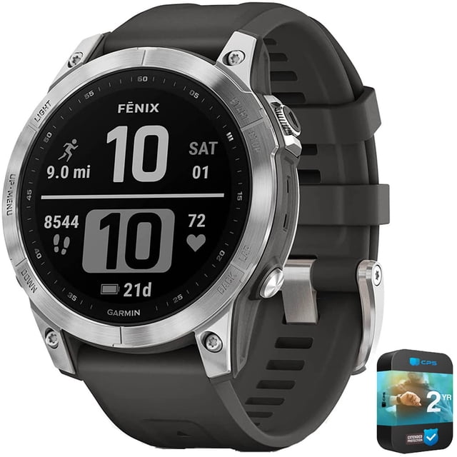 Smartwatch Garmin Fenix 7 Paquete con Banda Plateada y Grafito