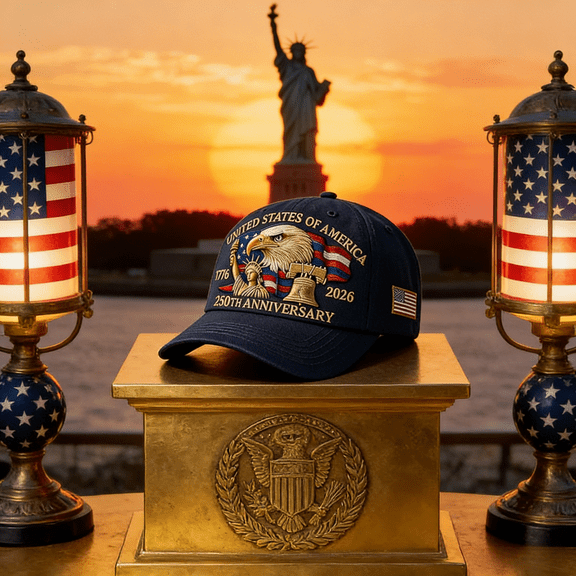 250th Anniversary USA Embroidered Baseball Cap, Adjustable Retro Washed Patriotic Hat, Commemorative Tribute Cap for Adults, Blue