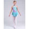 thumbnail image 3 of Alvivi Robe de Danse Ballet Patinage sur Glace Sans Manches avec Strass Justaucorps Bleu Clair 16, 3 of 7