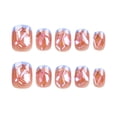 thumbnail image 3 of Press on Nails Short Square French Blue Acrylic Fake Nails with Rhinestones Design Glue on Glossy Full Cover Artificial Gel False Stick on Nail for Girls Women Wedding Manicure 24Pcs French Blue with, 3 of 4