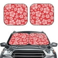 thumbnail image 2 of Goofa Red Hibiscus Flower Pattern 2 Piece Car Windshield Sun Shade Foldable | Front Windshield Shade for Sun, Heat and UV Rays | Sunshade for Car Front Window-, 2 of 7