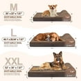 thumbnail image 3 of Pefilos 46" Pet Orthopedic Dog Bed with Removable Cover and Waterproof Liner with Non-Slip Bottom, Durable Flannel Fabric Pet Sofa with 7.9" Thick Gel Memory Foam, Brown, 3 of 7