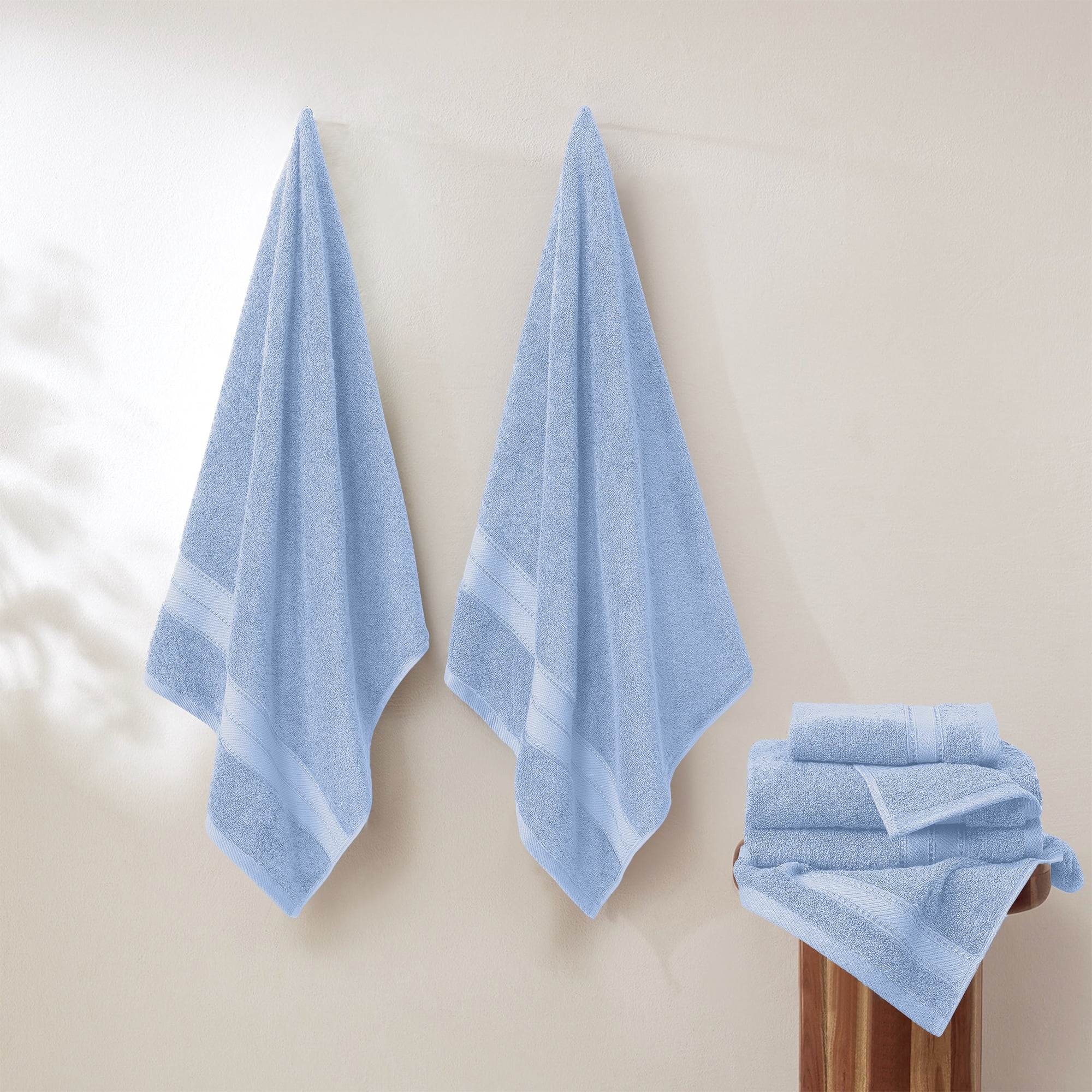 Modern Threads Spunloft 6-Piece Cotton Bath Towel Set, Blue