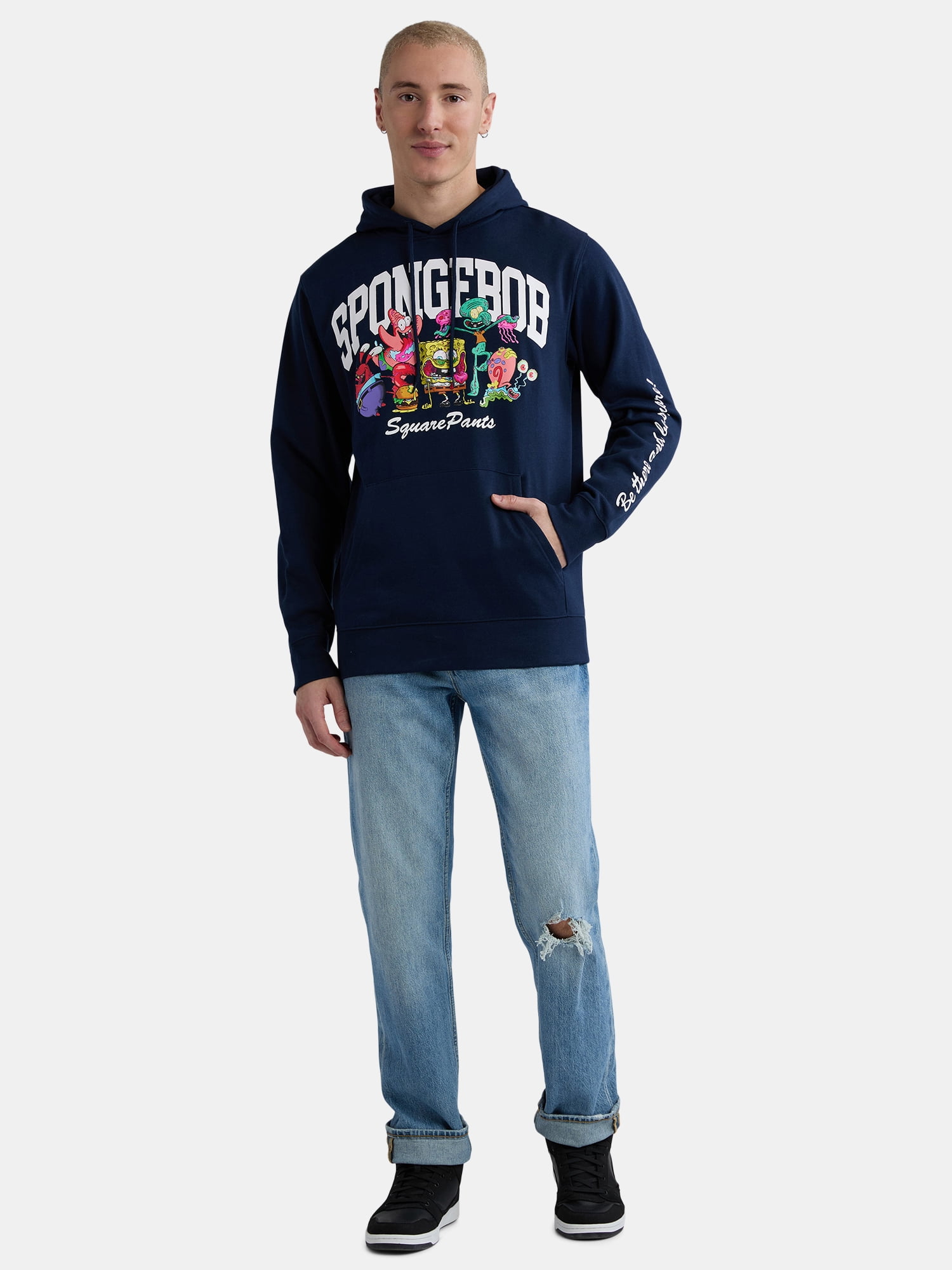 SpongeBob SquarePants Men’s Graphic Hoodie with Long Sleeves, Sizes S-3XL