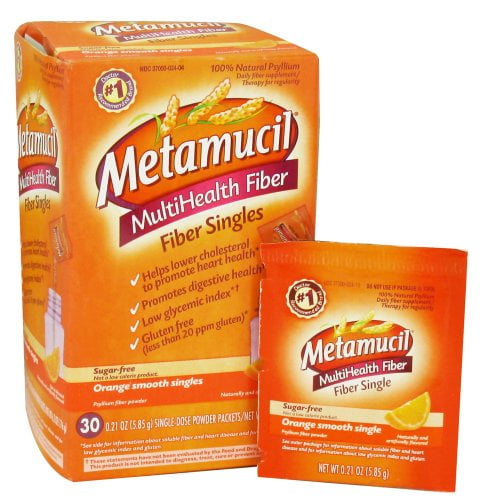 Metamucil MultiHealth Fiber, Orange Smooth Sugar Free Packets 30 Each