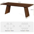 thumbnail image 4 of Finmind 70-Inch Farmhouse Wooden Kitchen Table, Rectangular Dining Table for 6-8 People with Large Tabletop - Walnut Brown, 4 of 7