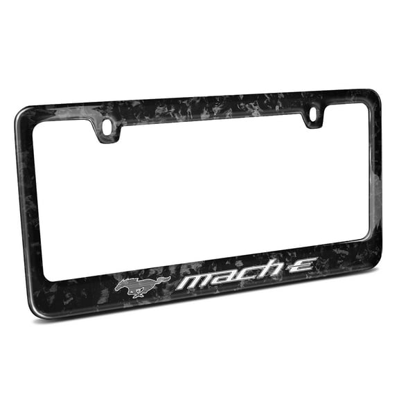 iPick Image for Ford Mustang Mach-E Real Black Forged Carbon Fiber License Plate Frame, Official Licensed