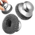 thumbnail image 1 of 2 estropajos de acero inoxidable, cepillos de limpieza de ollas, esponjas de alambre para limpiar platos, estropajos de metal, estropajos de acero inoxidable con mango, 1 of 7