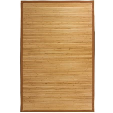 Villager Bamboo Rug - Best Choice Products Indoor 5x8ft Bamboo Runner Area Rug Accent Decoration for Bathroom, Living Room w/ Cotton-Twill Border, Non-Slip Padded Backing