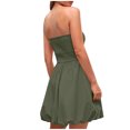 thumbnail image 3 of ZZwxWA Women's Tube Top Dress 2025 Summer Casual Smocked A Line Sundress Trendy Strapless Bubble Short Mini Dresses Cocktail Party, 3 of 6
