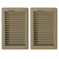 6in x 10in Basic Brown Metal Heating and Cooling Floor Louvered Register (2 PACK) - Overall Dimensions 7 1/2in x 11 1/2in