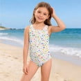 thumbnail image 5 of Grblisyd Girls Swimsuit Size 10-12 Cute Cartoon Bathing Suit Crew Neck One Piece Sporty Quick Dry Girls' Swimwear, 5 of 6