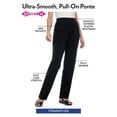 thumbnail image 3 of Woman Within Plus Size Petite Straight-Leg Stretch Ponte-Knit Pull-On Pants, 3 of 5
