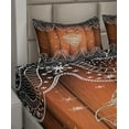 thumbnail image 6 of Ambesonne Christmas Fitted & Top Sheet Set with Shams, Outline Santa Design, Brown White, 6 of 8
