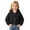 Black, variant on Girls Coat & Jacket for Kids Solid Hooded Windproof Zippered Outwear Ideal Daily Casual for 4–13 Years
