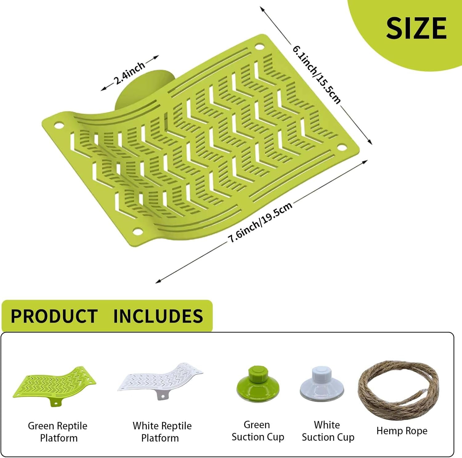 Bearded Dragon Hammock, Turtle Basking Platform with Suction Cups, Lizard Lounger, Reptile Hammocks Climbing Accessories for Crested Gecko, Frog, Snakes, Amphibian