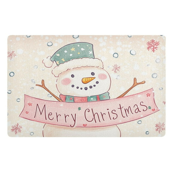 BZSMCE Floor Mats 32x20in Fashion Cute Snowman Painting Creativity Doormats