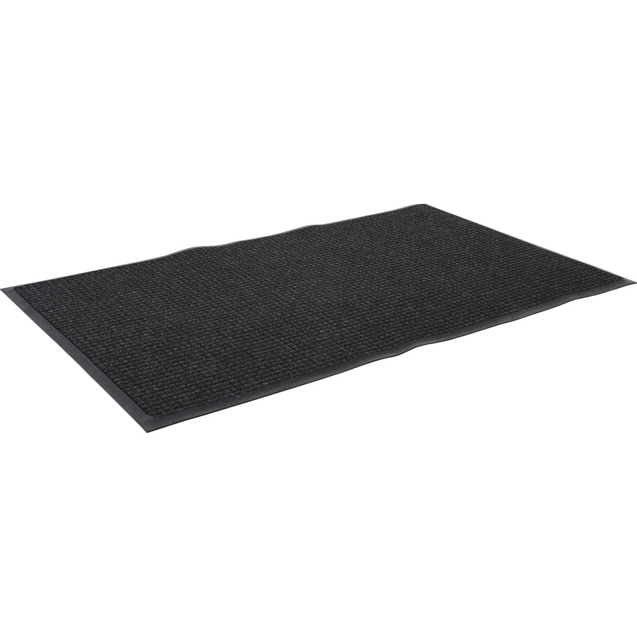 Genuine Joe Waterguard Indoor/outdoor Mats - Carpeted Floor, Hard Floor, Indoor, Outdoor - 60" Length X 36" Width - Rubber, Polypropylene -  Gray