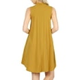 thumbnail image 2 of Womens Mock Neck Sleeveless Flowy Tunic Midi Dress with Pockets, 2 of 3