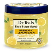 Dr Teal's Shea Sugar Body Scrub With Prebiotic Lemon Balm and Essential Oils - 19 oz