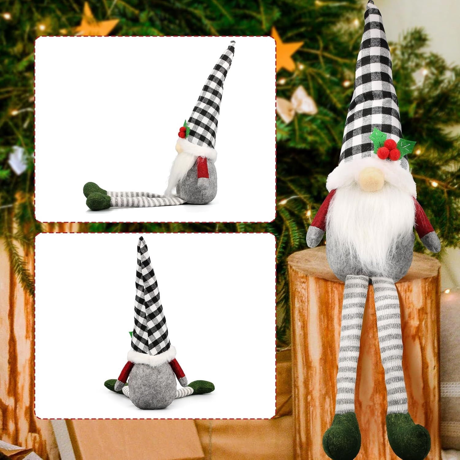 Christmas Red Cardinal Gnomes Decorations for Home, Indoor, Office- Xmas Gnomes Plush Doll - Christmas Elf Decoration Swedish Tomte - Red Cardinal Decor for Table - Gnomes Gifts for Women