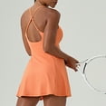 thumbnail image 3 of LLYwey Womens Tennis Workout Dresses with Built-in Bra & Shorts Women's Activewear Summer Spaghetti Strap Sleeveless Athletic Dresses, I-18, Orange, S, 3 of 9