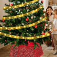thumbnail image 4 of Teissuly Christmas Tree Collars 23.6 Inch Sequin Tree Skirt Glitter Xmas Tree Ring Double-Layer Velvet Tree Skirt Collar Tree Base Cover For Christmas Halloween Party Teissuly WER202310162461, 4 of 8