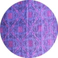 thumbnail image 1 of Ahgly Company Indoor Round Abstract Purple Contemporary Area Rugs, 7' Round, 1 of 4