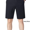 thumbnail image 4 of QualitChoice Men Summer Shorts Cotton Solid Color Loose Cropped Trousers with Pockets Suit Business Social Straight Fifth Pants, 4 of 6