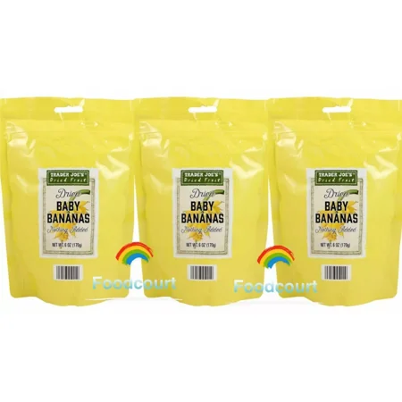 3 Pack Dried Baby Bananas, All Natural, 6 oz Each – Sweet, Nutritious, and Naturally Dried – Perfect for Snacking, Baking, or Smoothies