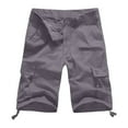 thumbnail image 2 of TINZ Mens Casual Mid Waist Pant Short Cargo Pant Solid Splice Pocket Drawstring Shorts Fashion Solid Color Loose Pant Short Apparel 6 Foam, 2 of 6