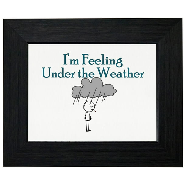 I'm Feeling Under the Weather Stick Figure Under Cloud Framed Print