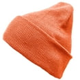 thumbnail image 5 of Daily Knited Plain Beanie - Stay Warm Stylish Stretchy Soft Beanie Hats for Men and Women, 12 inch, Heather Orange, 5 of 7