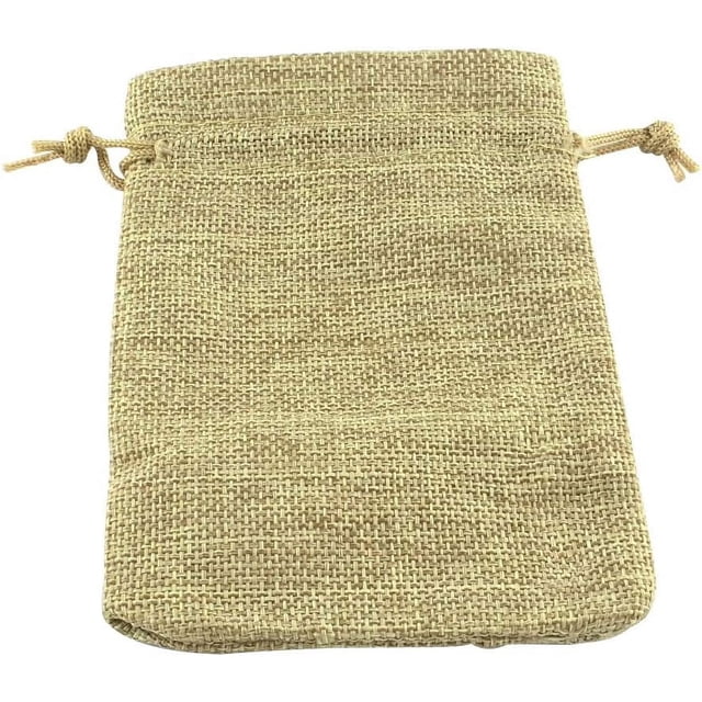 10 bolsas de arpillera de 18 cm de largo con cordón ajustable. Bolsas de regalo, bolsitas para dulces.