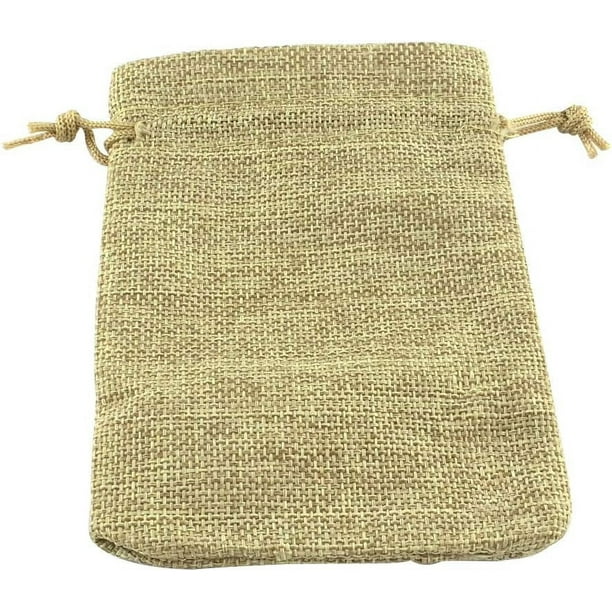 10 bolsas de arpillera de 18 cm de largo con cordón ajustable. Bolsas de regalo, bolsitas para dulces.