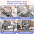 thumbnail image 4 of Cuna para Bebé, Colecho para Bebé, 8 Posiciones de Altura Ajustables con Mosquitera, Colchón, Cambiador, Cesta de Almacenamiento, Almohadilla Refrescante, Ruedas Girs de 360°, 4 of 5