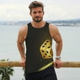 thumbnail image 6 of Honeii Golden Dice Pattern Men's Workout Tank Top Casual Sleeveless Gym Muscle Shirts Bodybuilding Tee-X-Large, 6 of 7