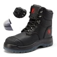 thumbnail image 1 of Rockrooster Men's 7 In. Black Zip-sided Steel Toe Anti-Static Work Boots AK245Z US 14 for Adult, 1 of 7